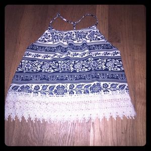 3/$18🎉👏🏼 LA Hearts blue and white tank